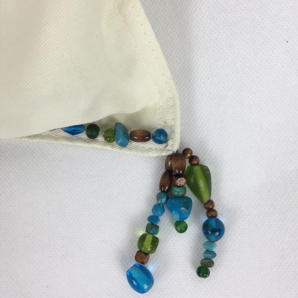 Turquoise & Glass Beaded Accent Pillow